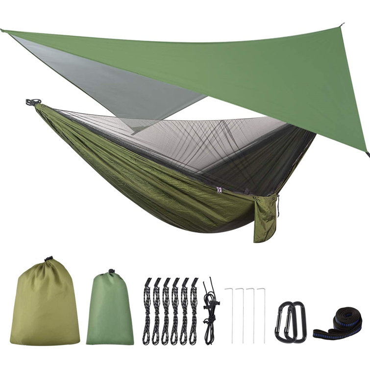 Arlmont & Co. Camping Hammock With Rain Fly Tarp And Mosquito Net Tent